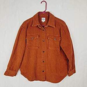 Kensie Jeans brown corduroy snap button chore shacket Size small Outdoors